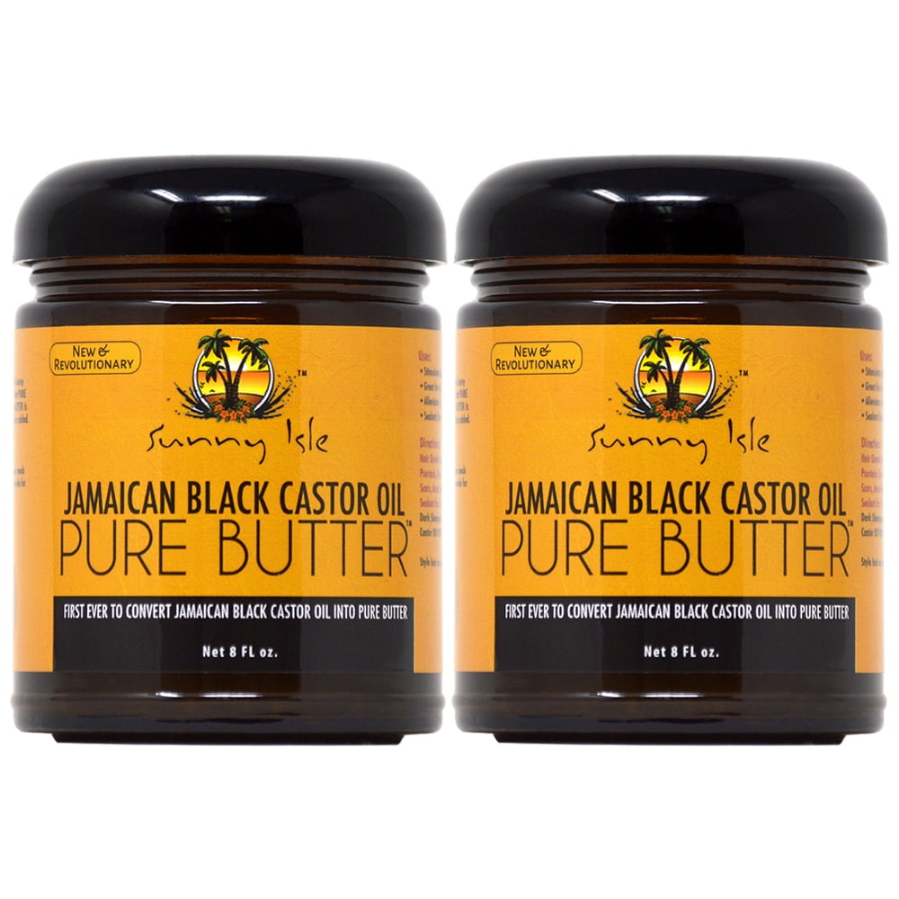 Sunny Isle Black Castor Oil Pure Butter (Original) 8oz (Pack of 2)