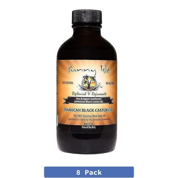 Sunny Isle Black Jamaican Castor Oil 4 oz (Pack Of 8)