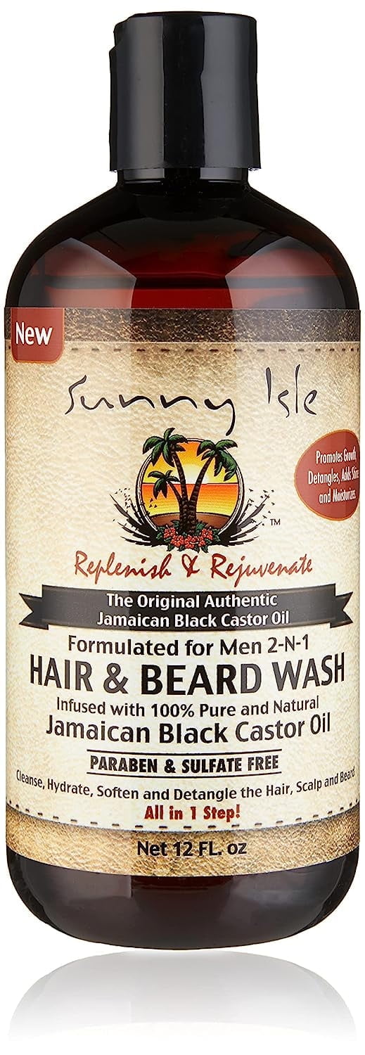Sunny Isle Jamaican Black Castor Oil Hair & Beard Wash for Men - 12 oz