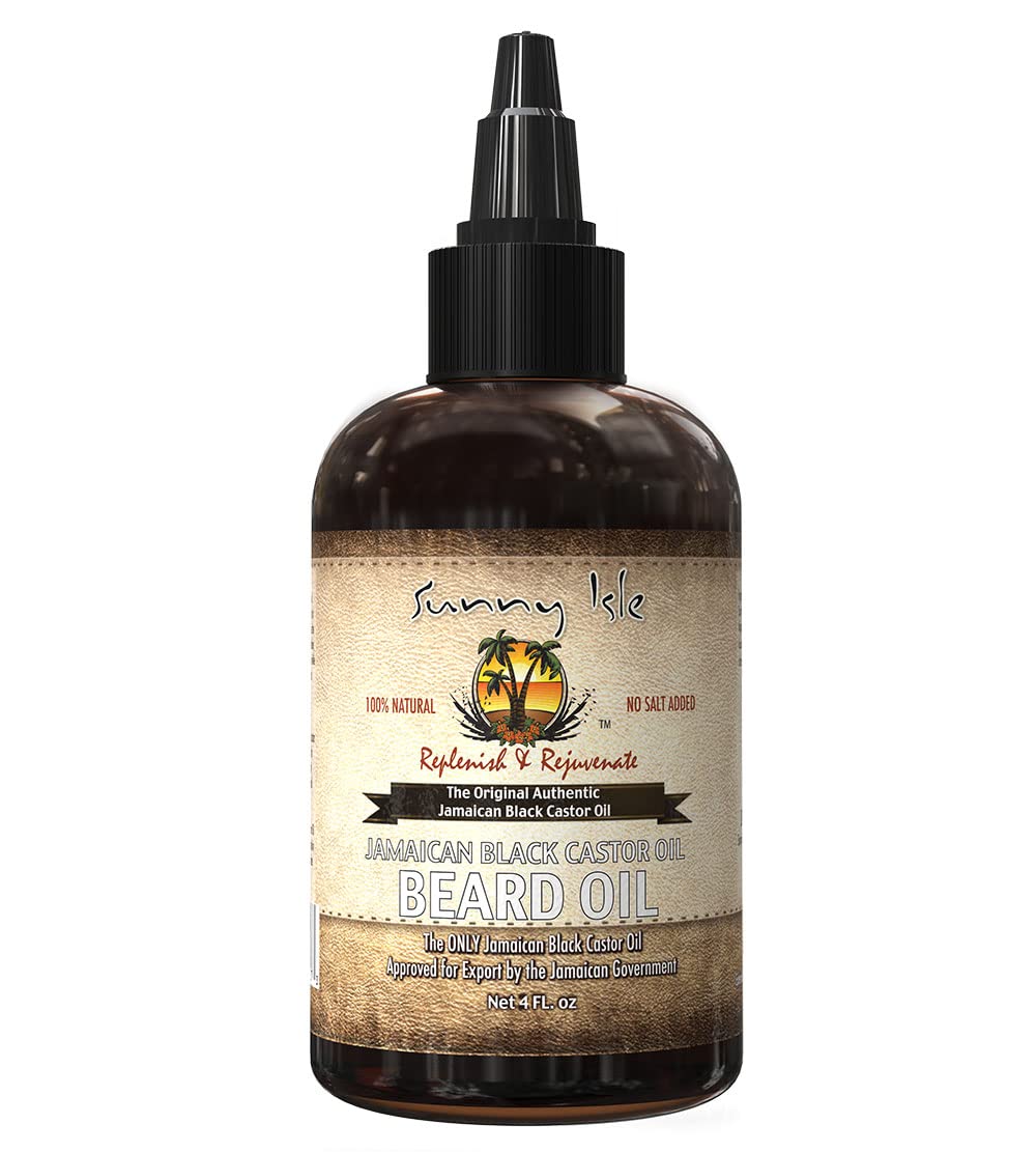Sunny Isle Jamaican Black Castor Oil Beard Oil, 4 Oz