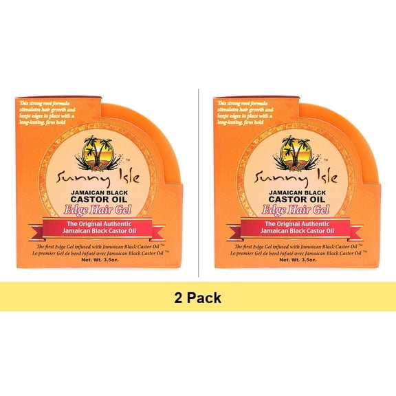 Sunny Isle Jamaican Black Castor Oil Edge Hair Gel 3.5 oz - 2 Pack
