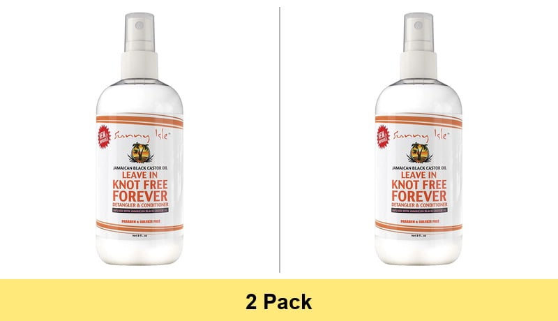 Sunny Isle Jamaican Black Castor Oil Leave In Knot Free Forever Detangler & Conditioner 8oz - 2 Pack