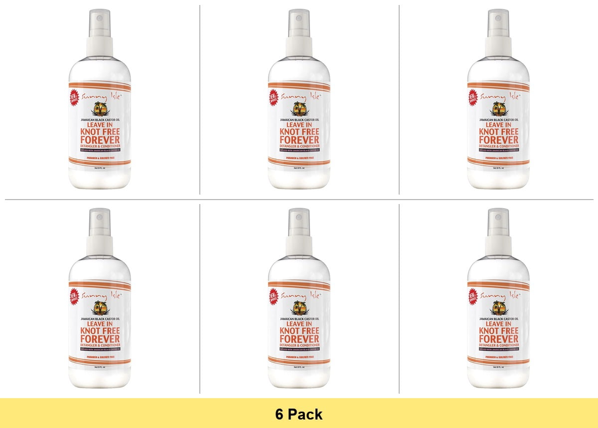 Sunny Isle Jamaican Black Castor Oil Leave In Knot Free Forever Detangler & Conditioner 8oz - 6 Pack