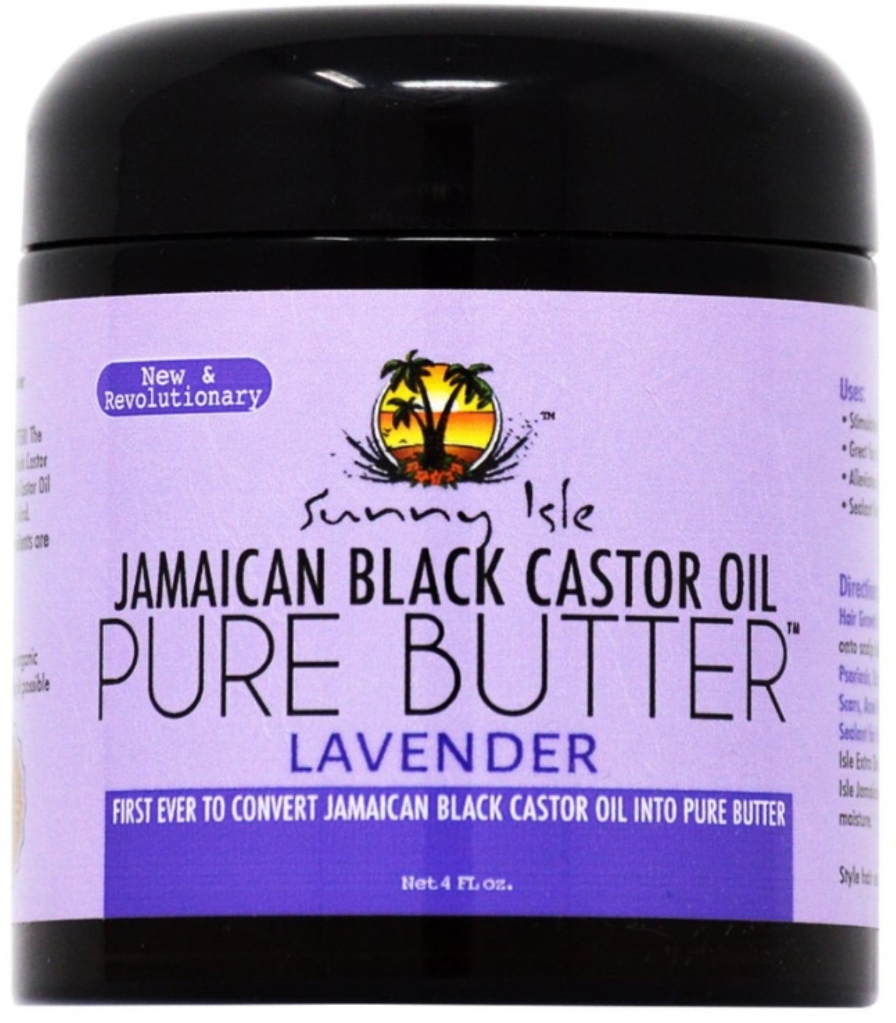 Sunny Isle Jamaican Black Castor Oil Pure Butter Lavender, 4 oz (Pack of 3)