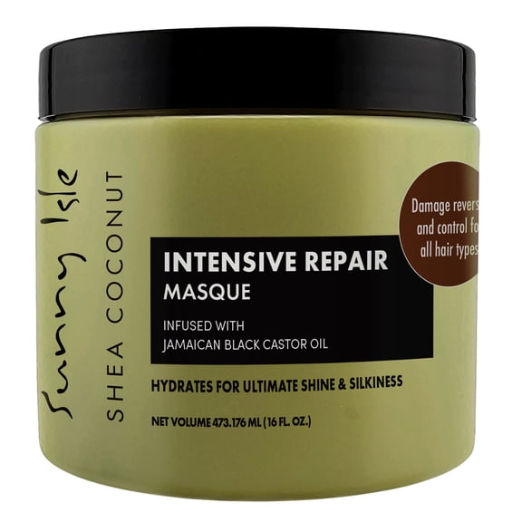 Sunny Isle Shea Coconut Intensive Repair Masque - Repairing Hair Treatment - 16 fl oz