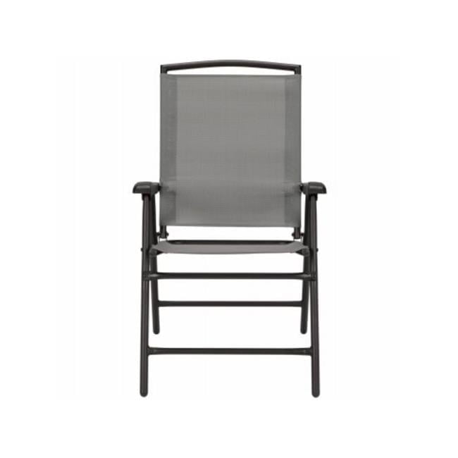 Graphite Gray Steel Sling Fabric Folding Chair