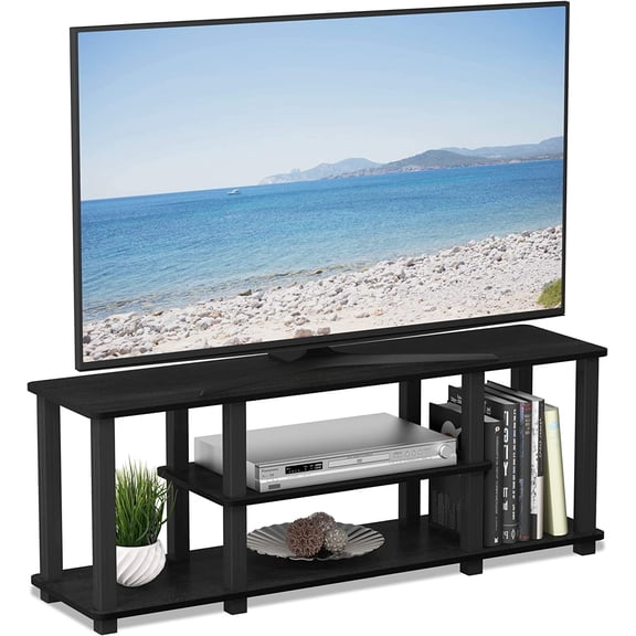 Sunny Lane 20 Pounds No Tools 3D 3-Tier Entertainment TV Stand up to 50 inch TV, Square Tubes, Americano/Black