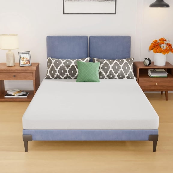 Sunny Lane | 5 Inch Full Mattress | Medium Firm Base Foam Mattress | Removable Washable Zipper Cover | Breathable & Comfortable | White | Bed in a Box | CertiPUR-US Certified