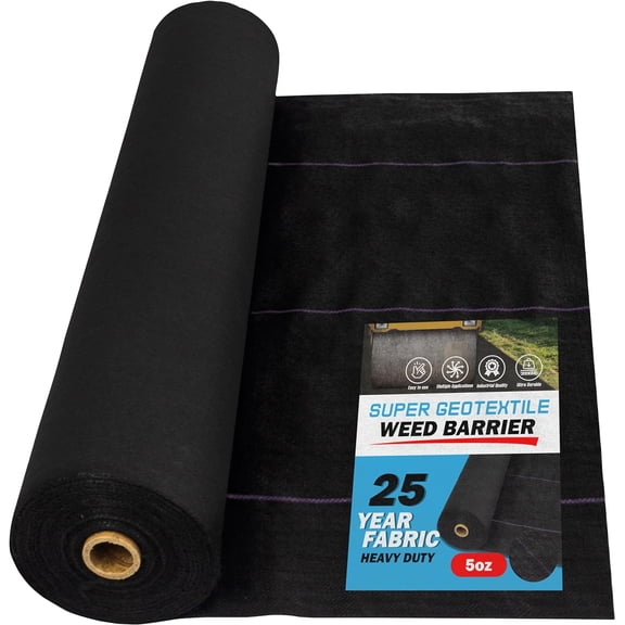 Sunny LaneProfessional 5oz Geotextile Weed Barrier Fabric - Heavy Duty Landscape Fabric for Gardening, Landscaping, Weed Fabric (8x100)