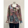 thumbnail image 1 of Sunny Leigh floral long sleeve satin ruffled button down Blouse , Multi , S, 1 of 1