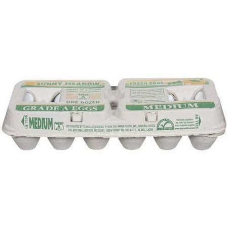 Sunny Meadow Medium White Eggs, 12 Count