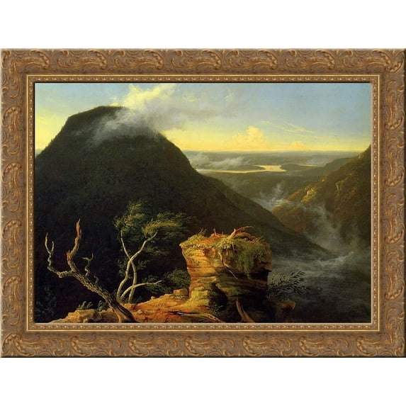 Sunny Morning on the Hudson River 24x18 Gold Ornate Wood Framed Canvas Art by Thomas Cole