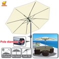 thumbnail image 1 of Sunny Patio Umbrella 10' with Tilt and Crank 8 Ribs Outdoor Garden Market Parasol Sunshade (Ecru), 1 of 6