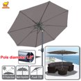 thumbnail image 1 of Sunny Patio Umbrella 10' with Tilt and Crank 8 Ribs Outdoor Garden Market Parasol Sunshade (Taupe), 1 of 6