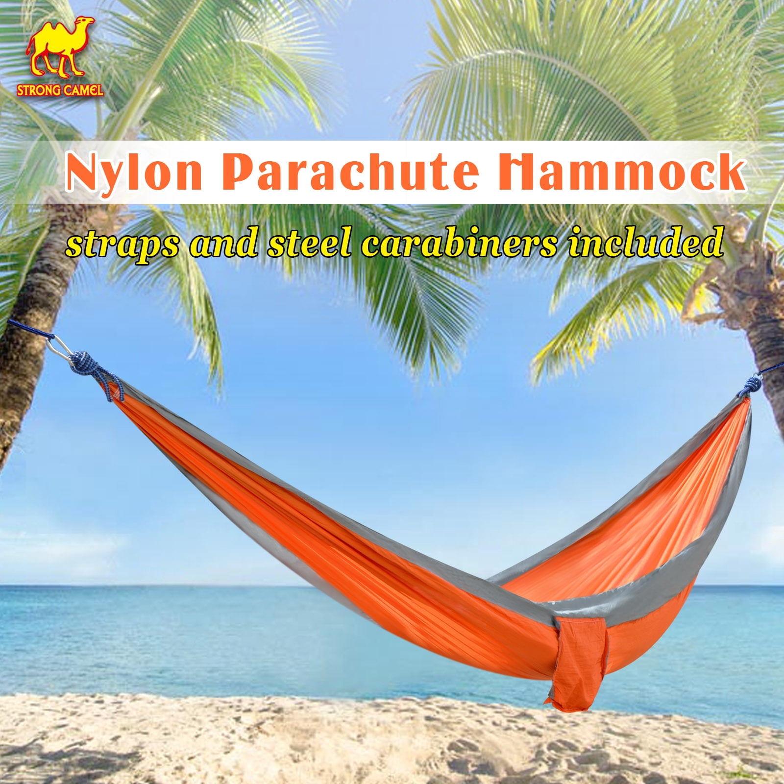 Sunny Portable Nylon Parachute Hammock Light Travel Camping Hiking Swing Bed-Orange