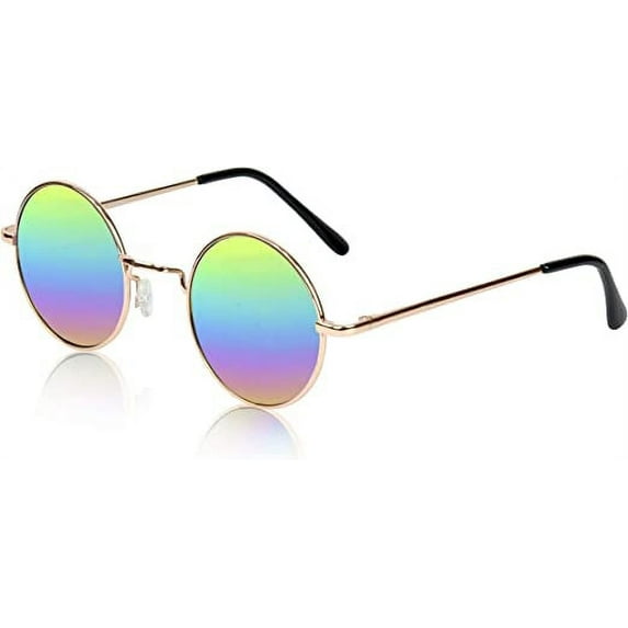Sunny Pro Retro Round Sunglasses Small Colored Lens Hippie John Lennon Glasses