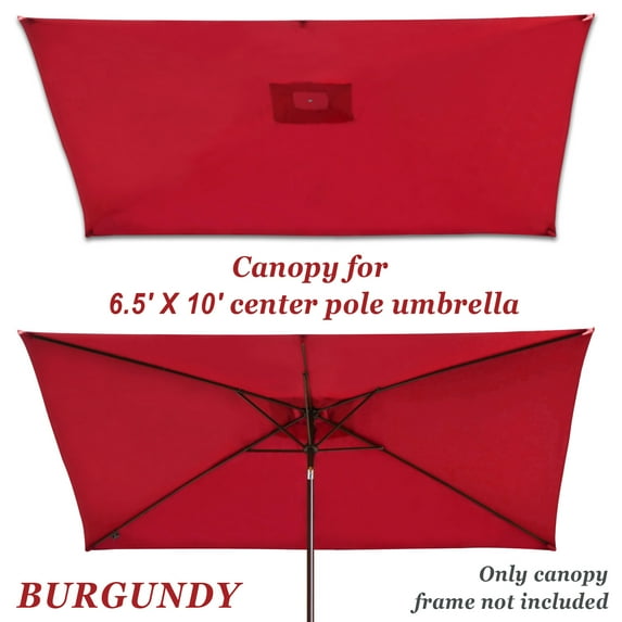 Sunny Replacement Umbrella Canopy for 10ft x 6.5 ft 6 ribs (Canopy Only) (Burgundy)