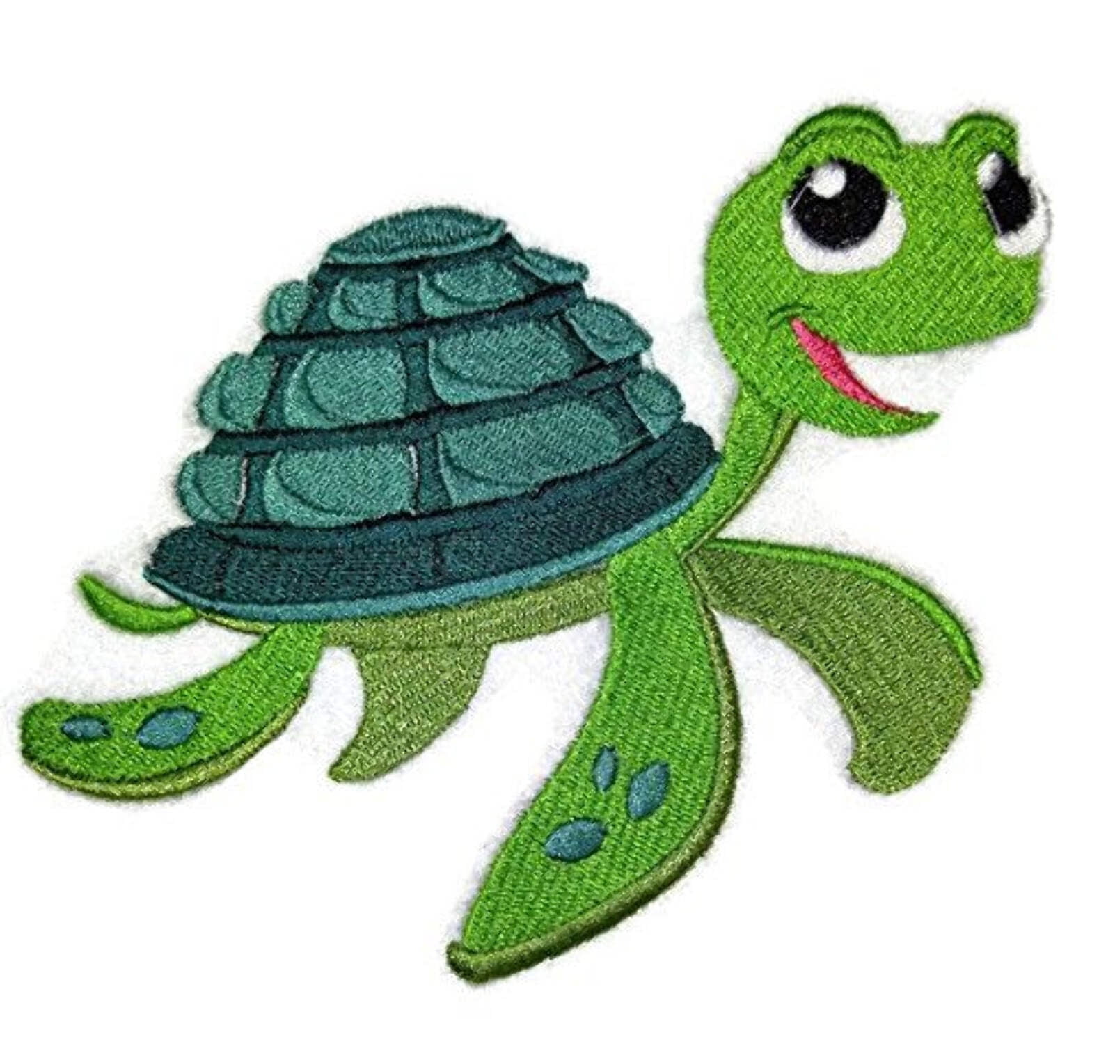 Nature's Bounty Beautiful Custom Turtle Portraits [ Sunny Sea Turtle ] Embroidered Iron On/Sew Patch (5.69" x 4.78") Made in USA