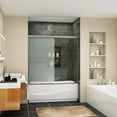thumbnail image 1 of Sunny Shower 60 in. W x 57.4 in. H Double Sliding Tub Door 1/4 in. Frosted Glass in Brushed Nickel Finish, 1 of 9
