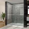 Sunny Shower 60 in.W x 72 in.H Frameless Double Sliding Shower ...
