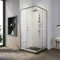 thumbnail image 1 of Sunny Shower Bathtub Enclosure Brushed Nickel 36'' W x 36'' L x 72'' H (Shower Base Not Included), 1 of 11
