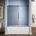 thumbnail image 1 of Sunny Shower Black Finish 60" W x 62" H Frameless Sliding Tub Door with 3/8" Clear Glass, 1 of 10