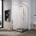 thumbnail image 1 of Sunny Shower Chrome Finish Corner Entry Enclosure with Sliding Shower Doors Shower Base not Included, 1 of 9