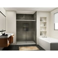 thumbnail image 1 of Sunny Shower Double Sliding Semi-Frameless Shower Door with Frosted Glass in Brushed Nickel Finish, 1 of 15