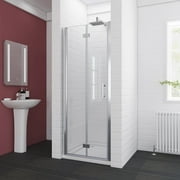 Sunny Shower Frameless Bi-Fold Pivot Swing Shower Door Enclosure 30 W x 72 H in Chrome Finish