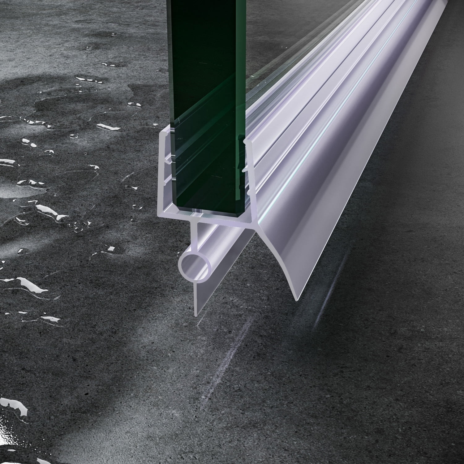 Sunny Shower Frameless Shower Door Bottom Seal Drip Rail Waterproof Vinyl Sweep 1 2 x 36 Length