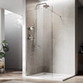 thumbnail image 1 of Sunny Shower Safe Clear Glass Shower Door 32"x74" Reinforced Silver Aluminum Includes Storage Rack, 1 of 5