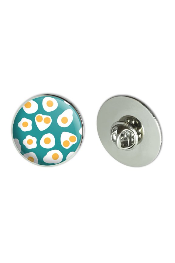 Sunny Side Eggs Pattern Metal 1.1" Tie Tack Hat Lapel Pin Pinback