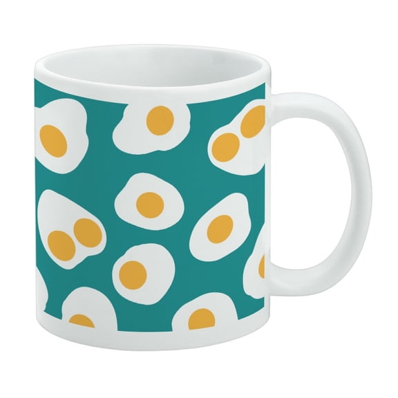 Sunny Side Eggs Pattern White Mug