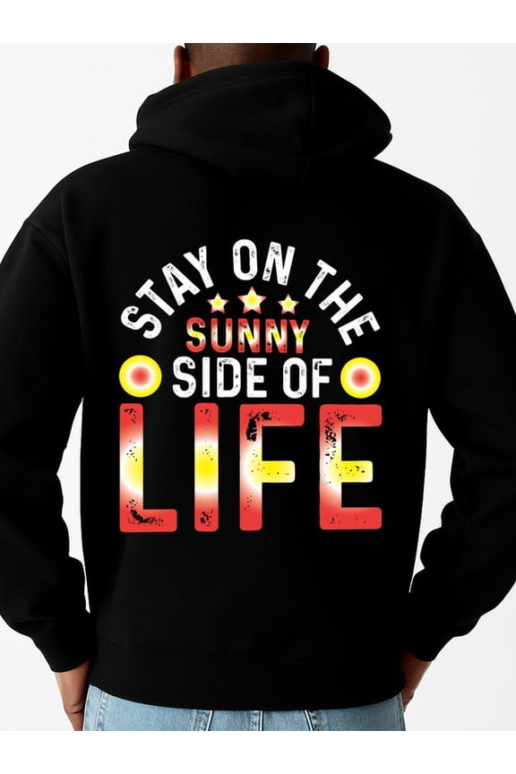Sunny Side Life 1 pcs Couple hooded sweatshirts regular fit black Casual Outdoor Jogging & Fitness Training Pullover, Regular Fit, Hooded Design, Comfortable Pullover Trendy Unisex hoodie