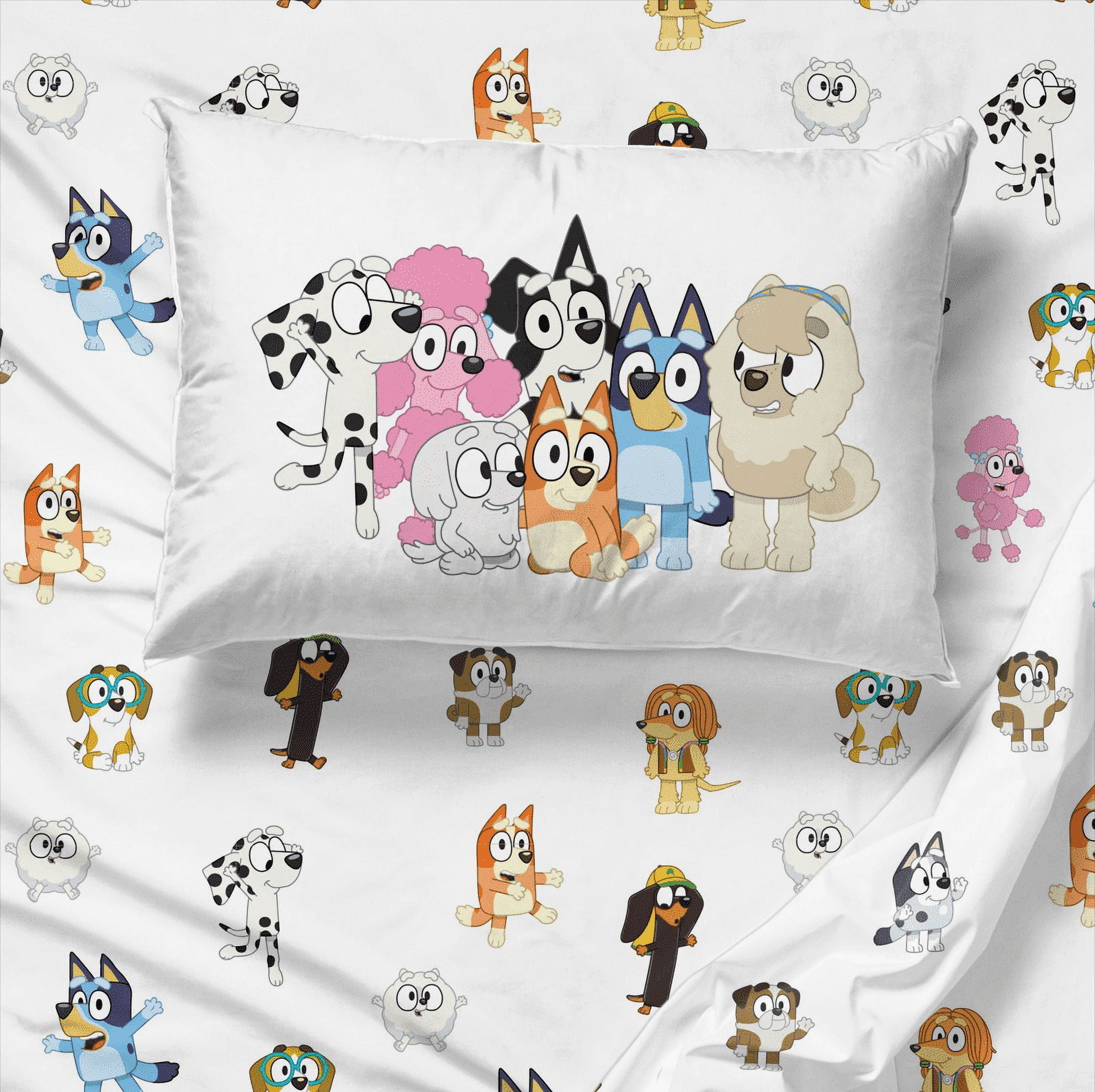 Bluey & Friends Cartoon Microfiber Toddler Bedding Set
