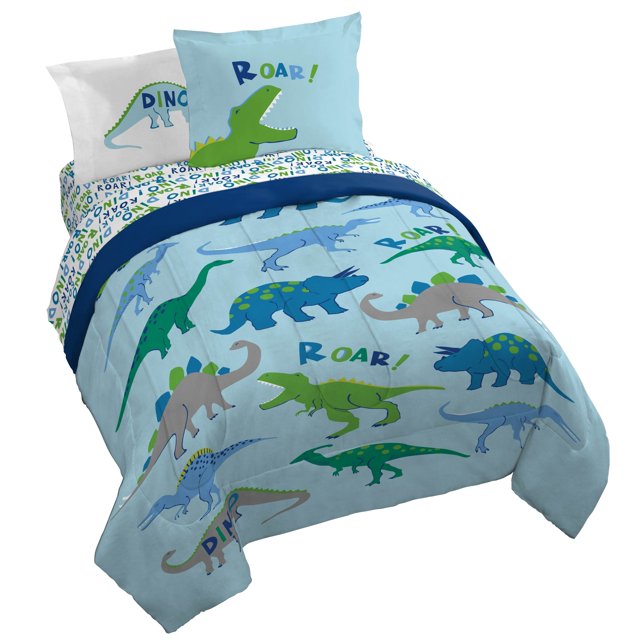 Sunny Side Up Dino Roar 4 Piece Toddler Size Bed Set