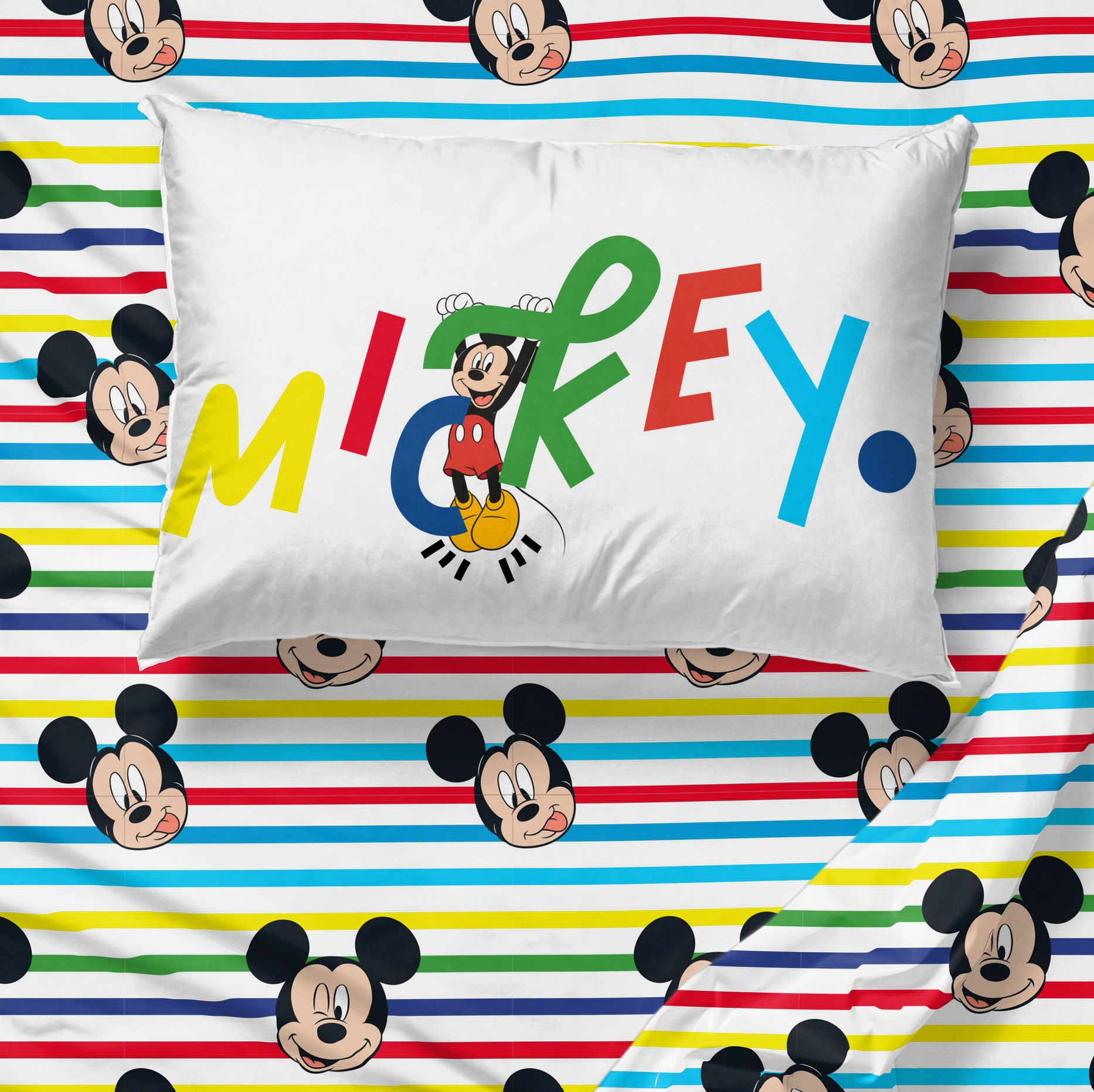 Saturday Park Mickey Mouse Sheet Set, Full - Walmart.com