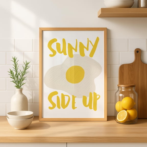 Sunny Side Up Kitchen Breakfast Poster Unframed Paper Print