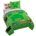 thumbnail image 1 of Sunny Side Up Minecraft Creeper 7 Piece Full Size Bed Set with Sham, 1 of 3