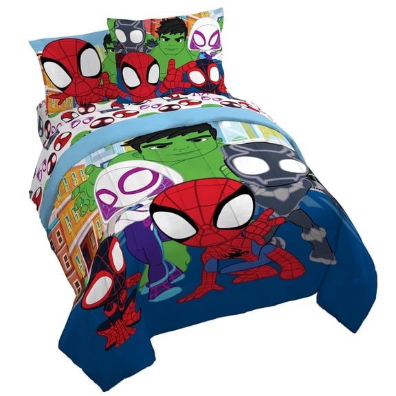 Sunny Side Up Spidey & His Amazing Friends 5 Piece Full Size Bed Set