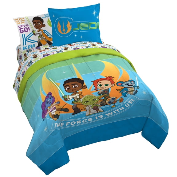 Sunny Side Up Star Wars Young Jedi 7 Piece Full Size Bed Set with Shams