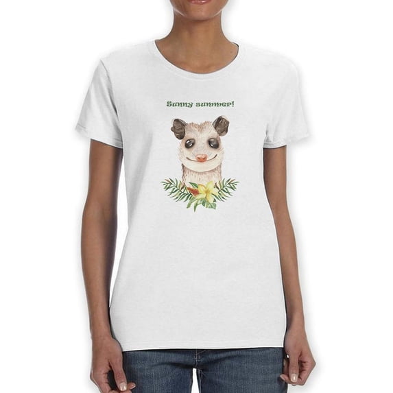 Sunny Summer Opossum Shaped T-Shirt Women -Image by Shutterstock, Female x-Large
