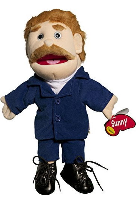 GL1302, Dad in Blue Suit Glove Puppet, 14 in, 0.6 lbs
