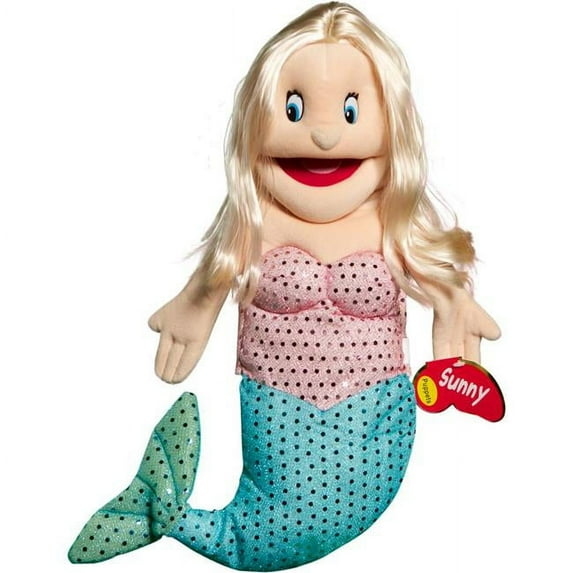 Sunny Toys GL1599C 14 In. Mermaid - Yellow Hair- Yellow Green Body- Glove Puppet