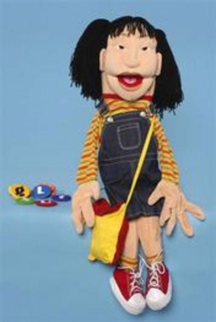 Girl Face Puppet Knitting Smiles For Sick Kids, One Finger Puppet At A