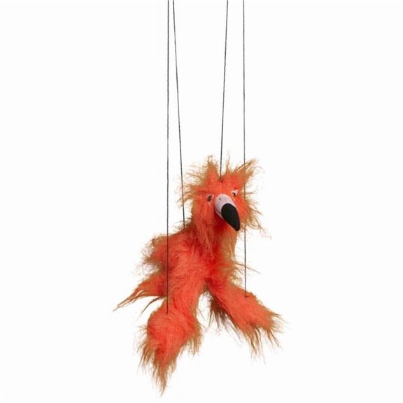 Sunny Toys WB322 16 In. Baby Flamingo - Orange-Red, Marionette Puppet