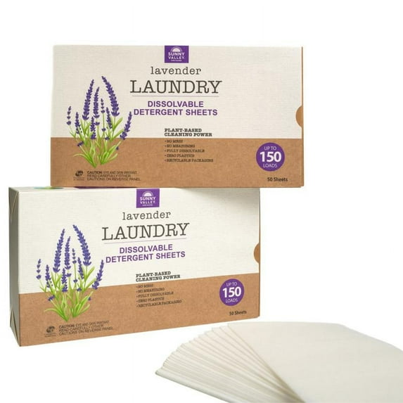 Sunny Valley Orchard Set of 2 Boxes of dissolvable laundry sheets - 300 strips - Lavender