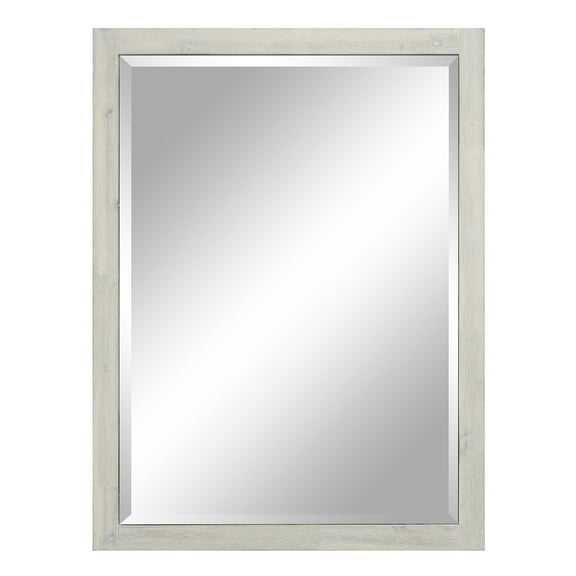 LeBath by Sunny Wood Nina 30" x 40" Framed Mirror, Chalky White Finish