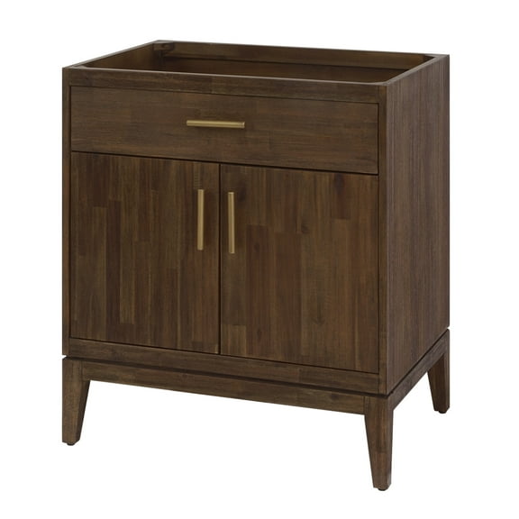 Sunny Wood Pr3021d Perry 30" Free Standing Hardwood Vanity Cabinet Only - Amber