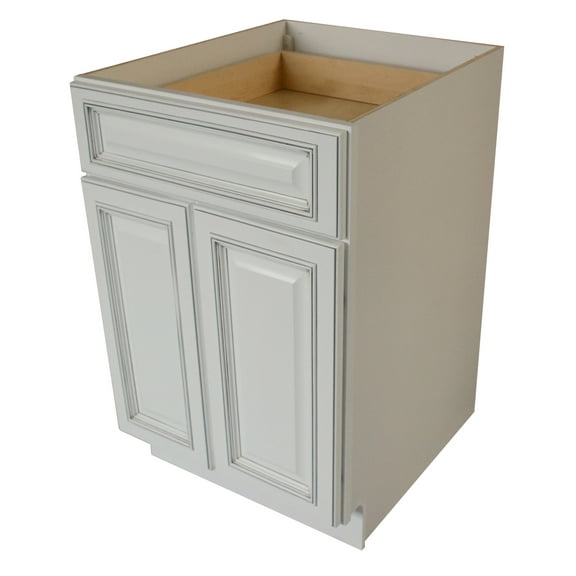 Sunny Wood Rlb24-A Riley 24" Wide X 34-1/2" High Double Door Base Cabinet - White